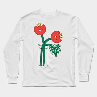 Dog Flower Red Rose Puppy Woof Long Sleeve T-Shirt